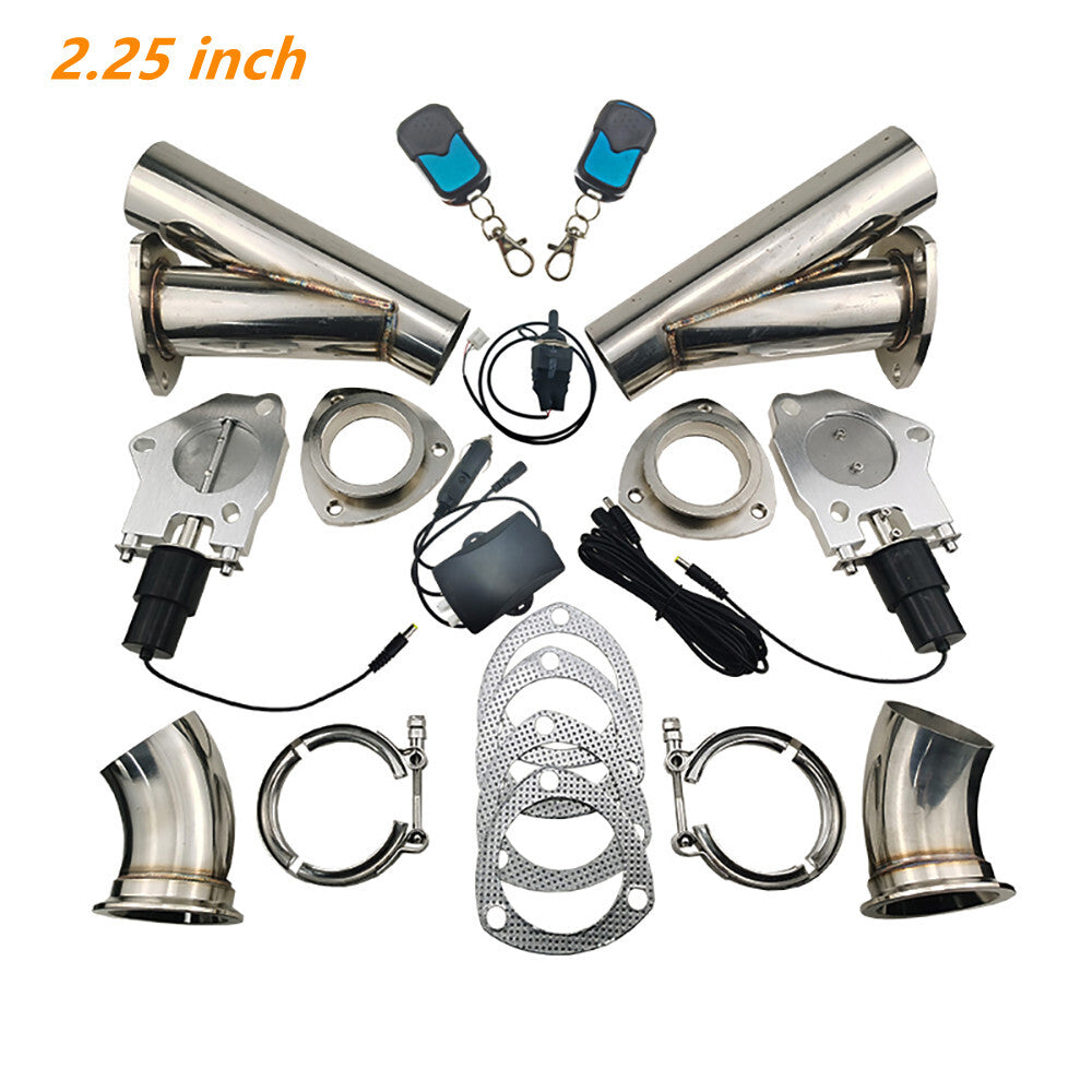 2.25 Electric Exhaust Valve Control E-Motor Pipe kit Remote Manual Switch