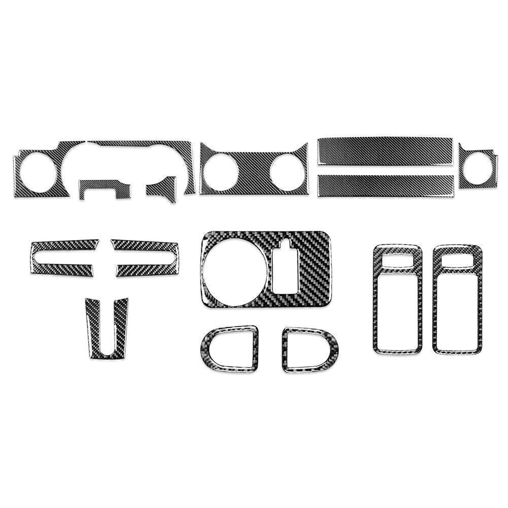 16 Pcs Carbon Fiber Full Set Interior Decoration Cover for Ford for Mustang 2005-09