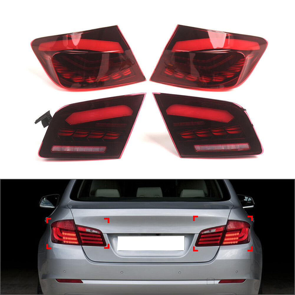 ABS Tail Lights Rear Lamps Brake Light Red for BMW 5 Series F10 F18 2010-2017