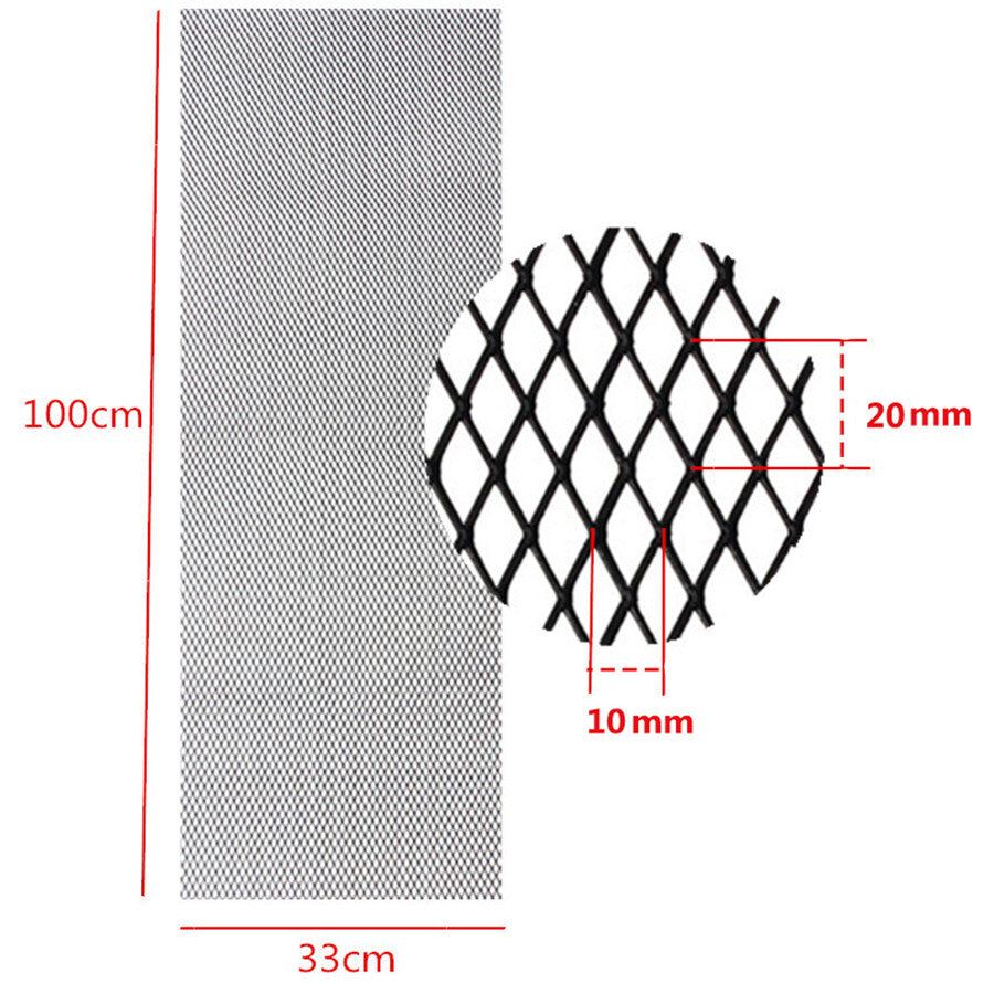 1PC New Universal Car for SUV Pickup Front Bumper Grille Mesh 40x13 Aluminum Black