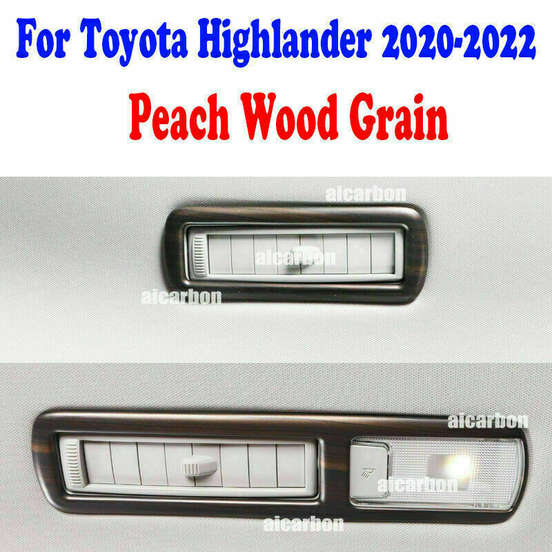 Wood Grain Rear Upper Air Outlet Vent Frame Trim for Toyota Highlander 2020-2023
