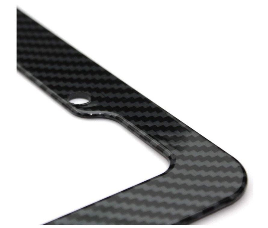 1 piece car license plate frame cover cap trunk black carbon suitable for Dodge