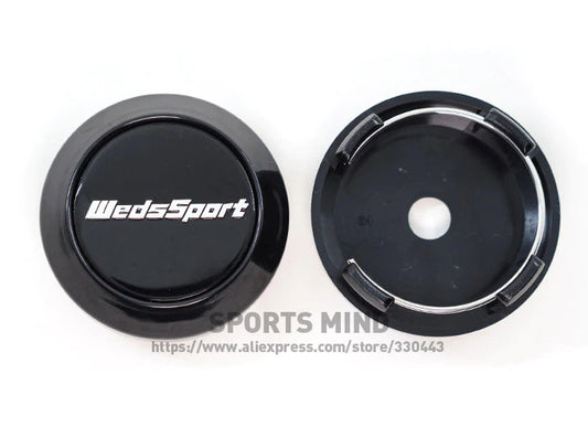 4x64mm Weds Sport Black Decal Badge Wheel Center Cover Hub Cover Rim Cover TE37 Rim