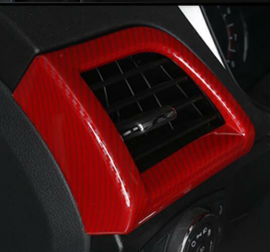 2X Red Carbon Fiber Console Air Outlet Vent Trims for Ford Mondeo Fusion 13-2020
