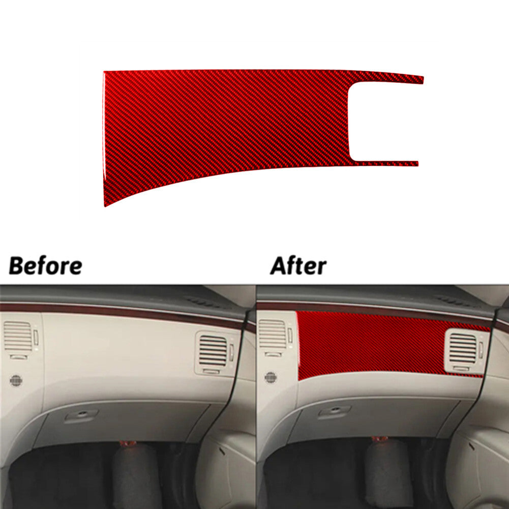 2X Red Carbon Fiber Passenger Side Dash Sticker Trim for Hyundai Azera 2006-2011