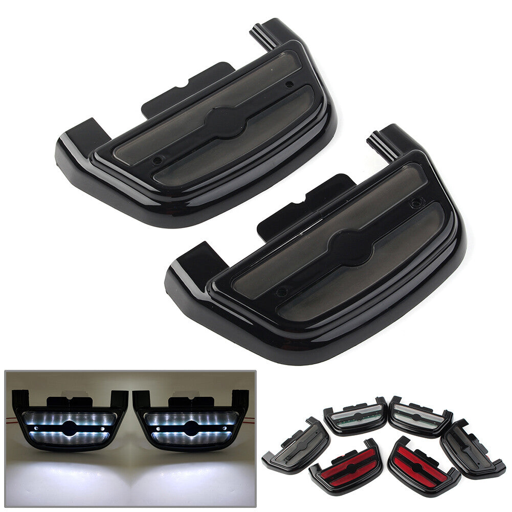 Led Light Passenger Footboard Floorboard Cover for Harley Touring Road King Dyna