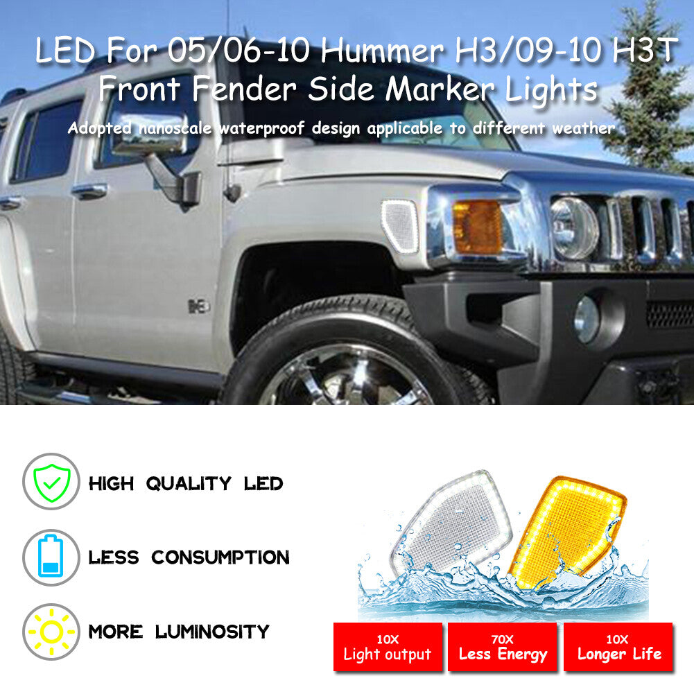 Switchback white and amber LED front marker lights for HUMMER H3 2006-10