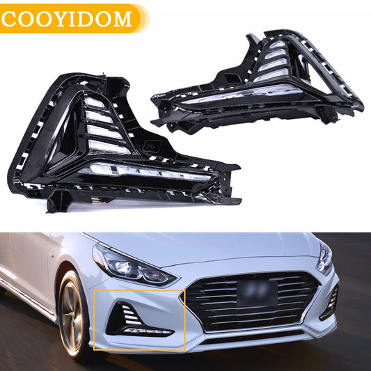 2pcs Fog Light Driving Light Daytime Running Light for Hyundai Sonata 2018 2019