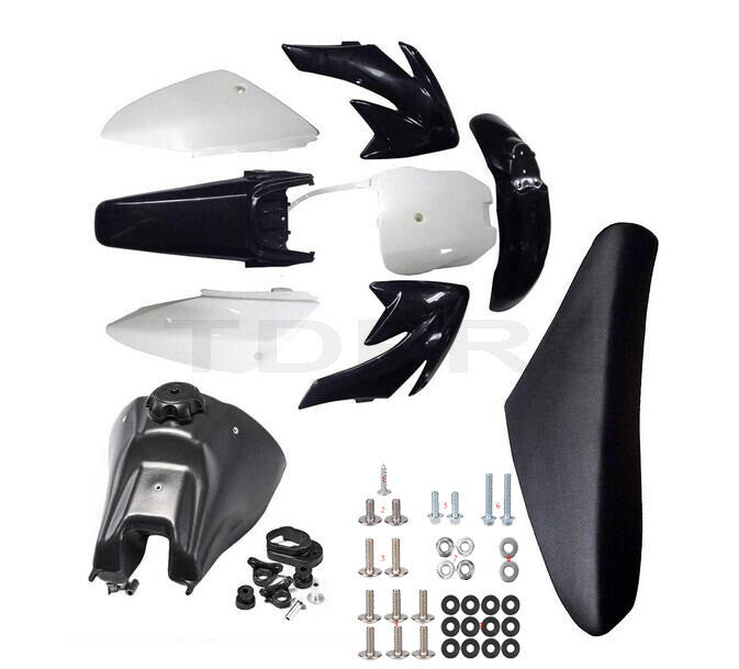 CRF70 Plastics Kit + for Seat + Fuel Tank for Dirt Pit Bike Atomik Thumpstar 140 150