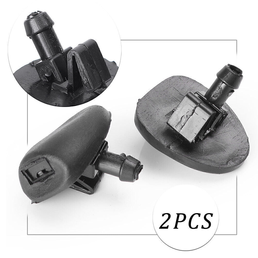2pcs Front Windscreen Washer Jet Fit for Peugeot 206 C2 Plastic Black Auto Car