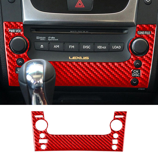 Red Carbon Fiber Inner CD Panel Switch Button Panel Trim For Luxus GS 2006-2011