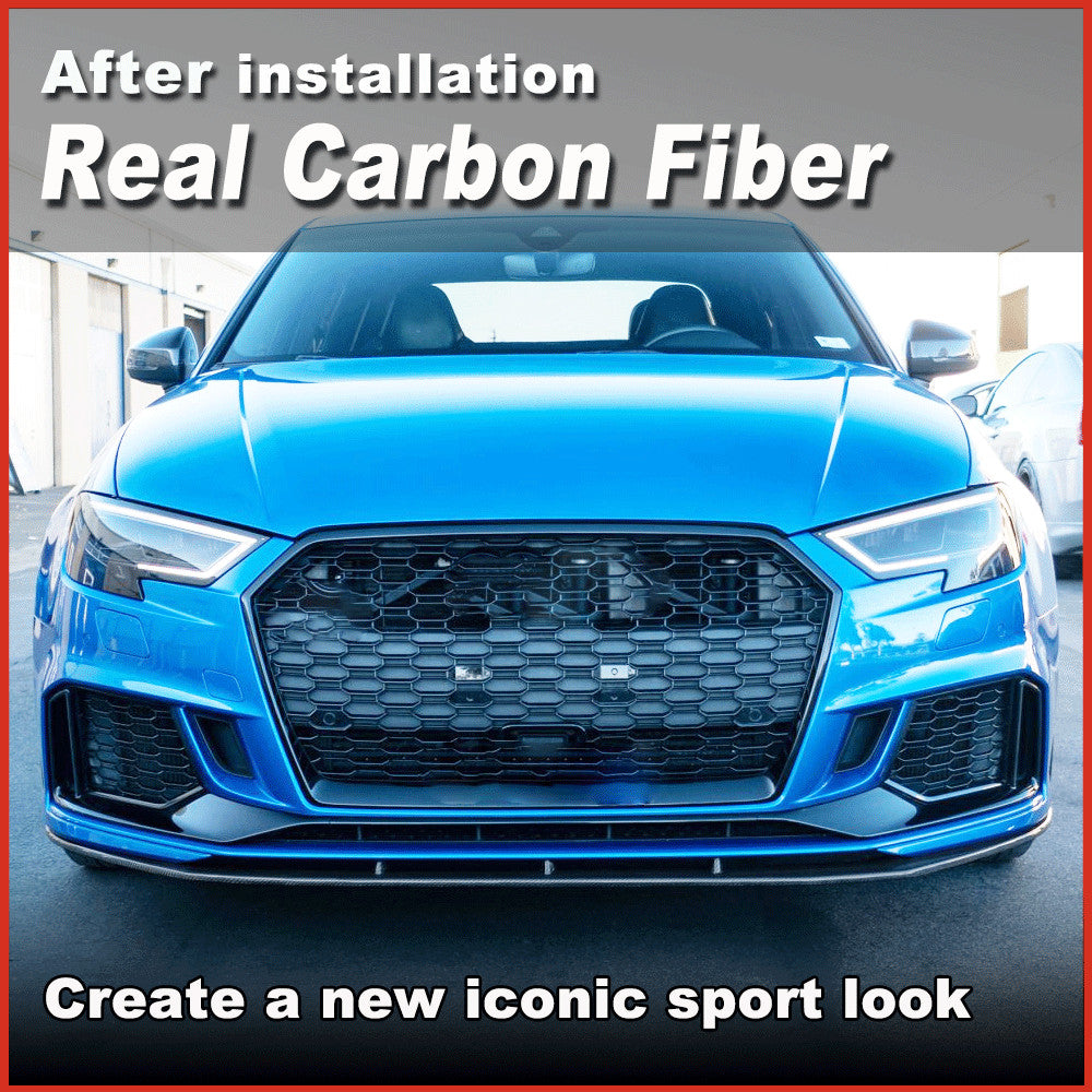 for Audi RS3 8V Sedan 2017-2020 Real Carbon Fiber Front Bumper Chin Lip Spoiler