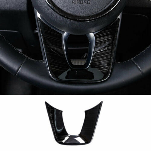 for Kia Seltos 2020-2023 Black S.Steel Steering Wheel U Type Frame Cover Trim