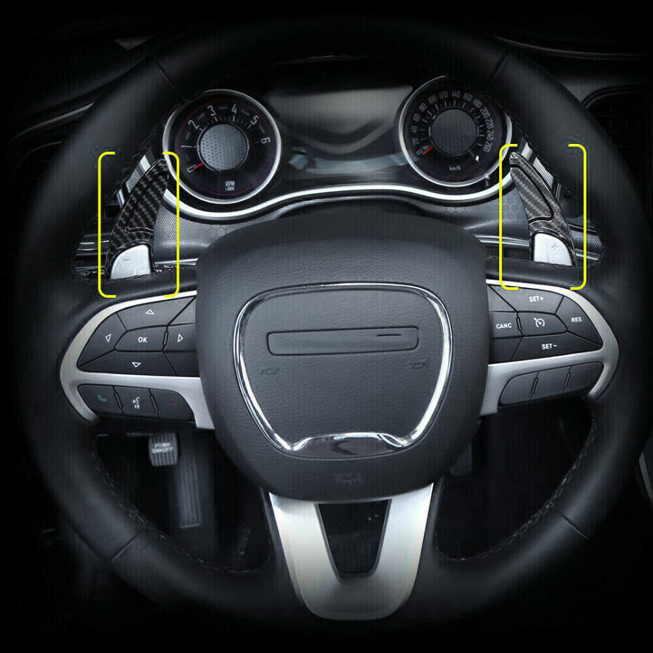 Suitable for 15-23 for Dodge Charger Carbon Steering Wheel Shift Paddle Extended Transmission Trim