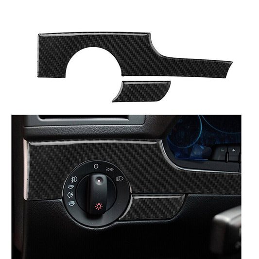 Carbon fiber car light control trim for Audi A4 S4 2005-2008