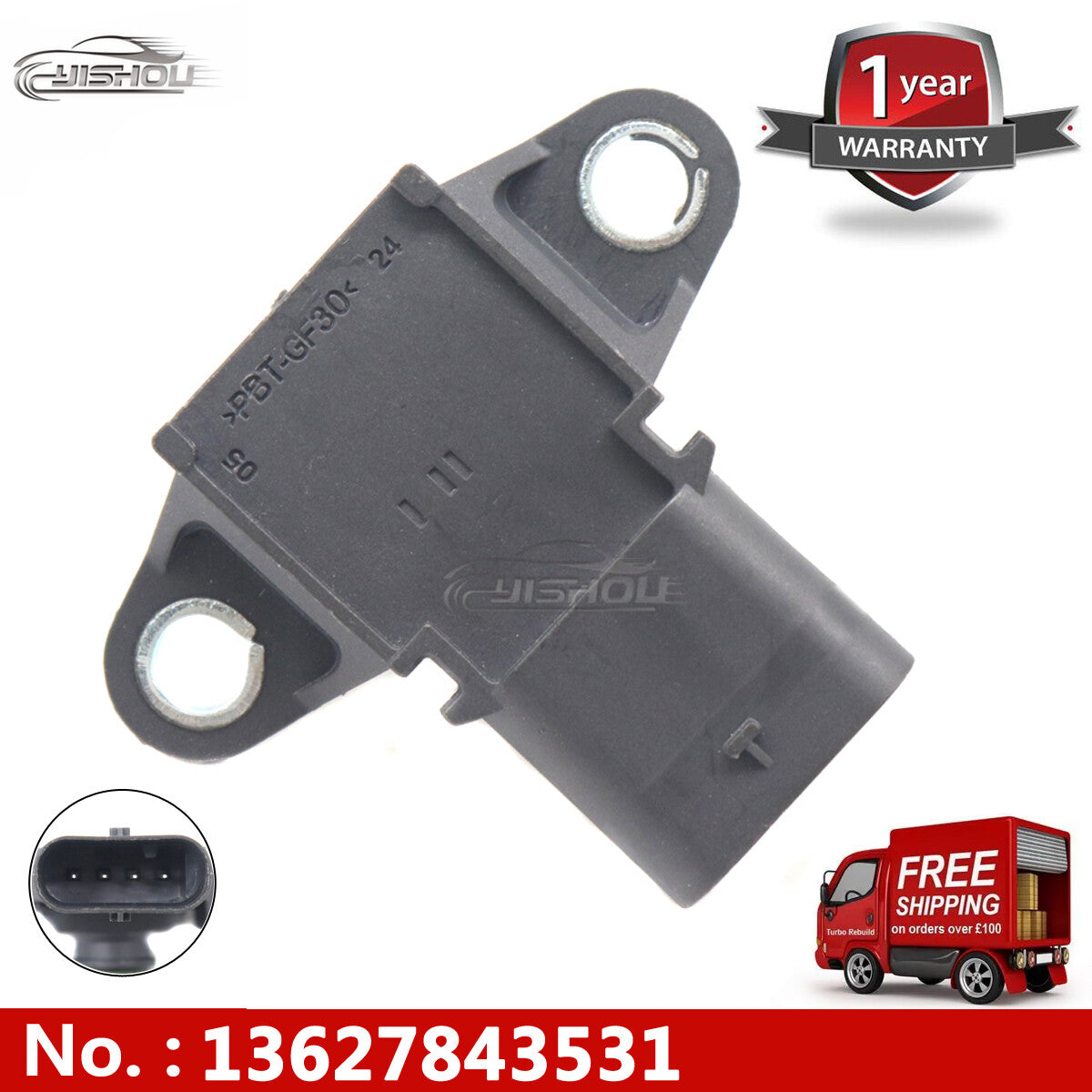 Absolute pressure sensor for map manifold in for BMW 320i, 328i, 428i, Z4, X3 (13627843531)