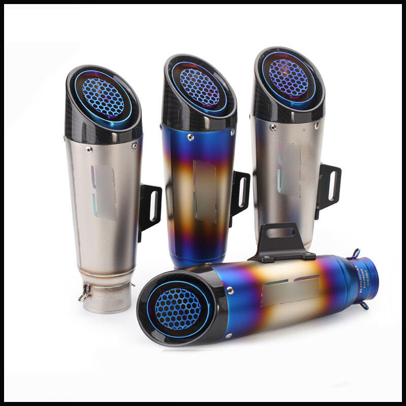 New 51/60.5mm Motorcycle Exhaust Tip Baffler Universal Exhaust Muffler Tail Pipe