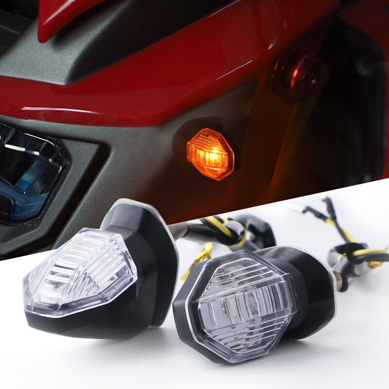 LED for Mini Motorcycle Turn Signal Indicator Blinker Amber Lights for Suzuki for Yamaha