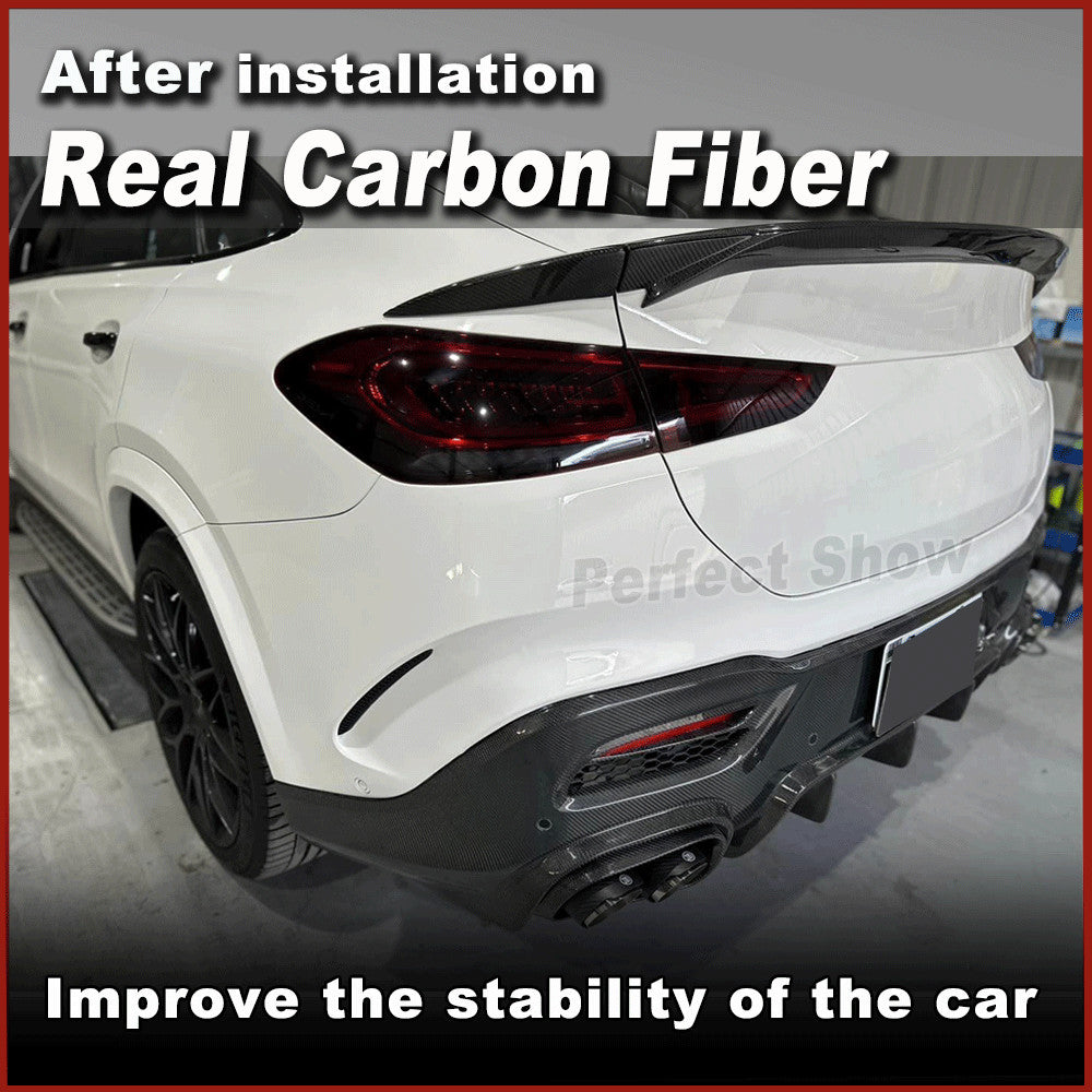 for Benz W167 GLE450 GLE53 GLE63 2020-2023 REAL CARBON Rear Bumper Diffuser Lip
