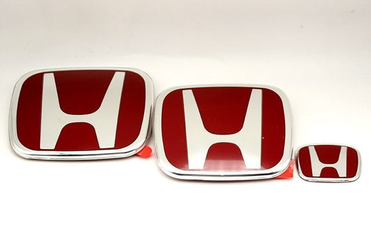 3-piece front and rear steering wheel badge set for 2016-21 for CIVIC Sedan Coupe 4Dr JDM