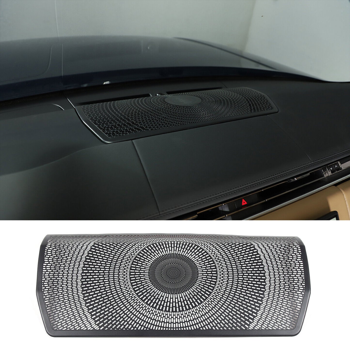 1P Black Steel Inner Console Loudspeaker Cover Trim for Range Rover Sport 23-25