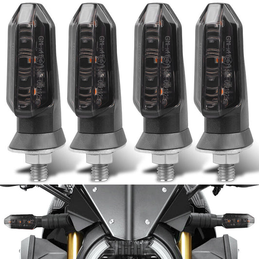 4pcs Motorcycle LED Turn Signals Blinker Light Indicator Smoke Amber for Yamaha