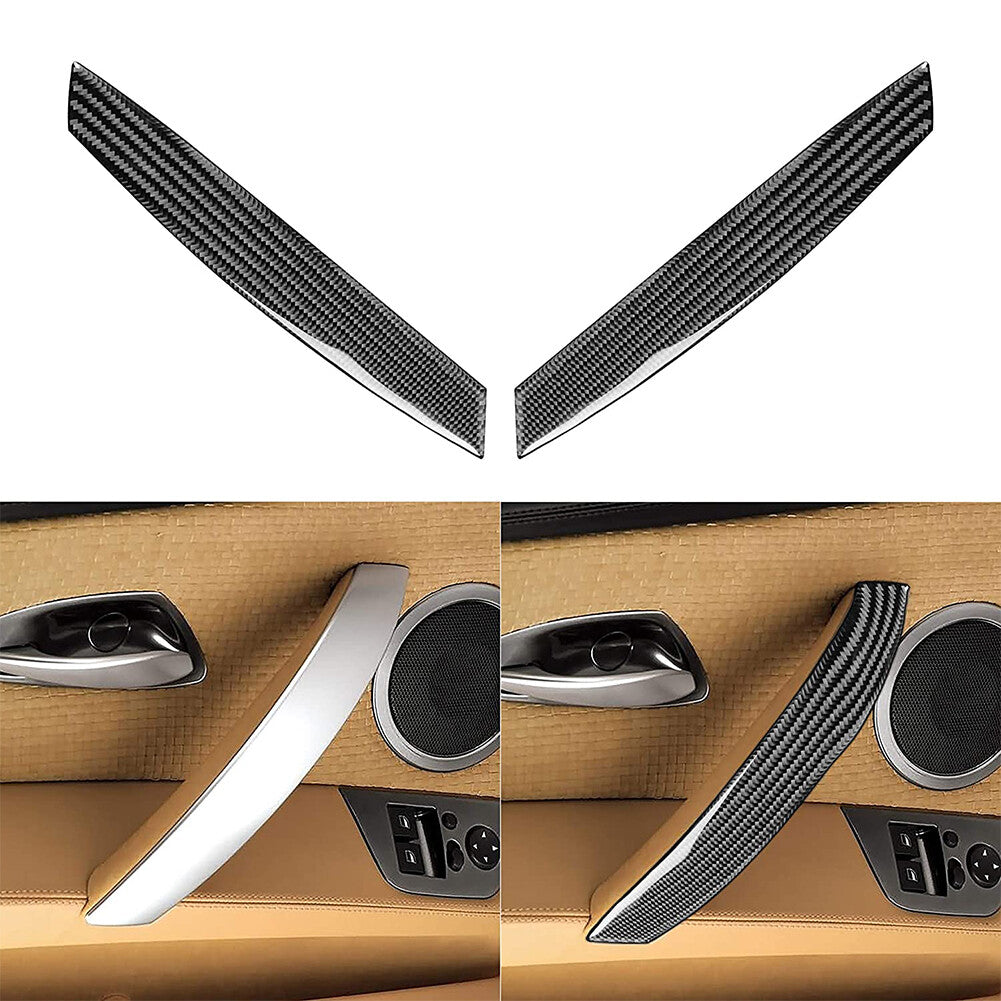 2-Piece Carbon Fiber Interior Front Door Cover Trim for BMW Z4 E85 2003-2008
