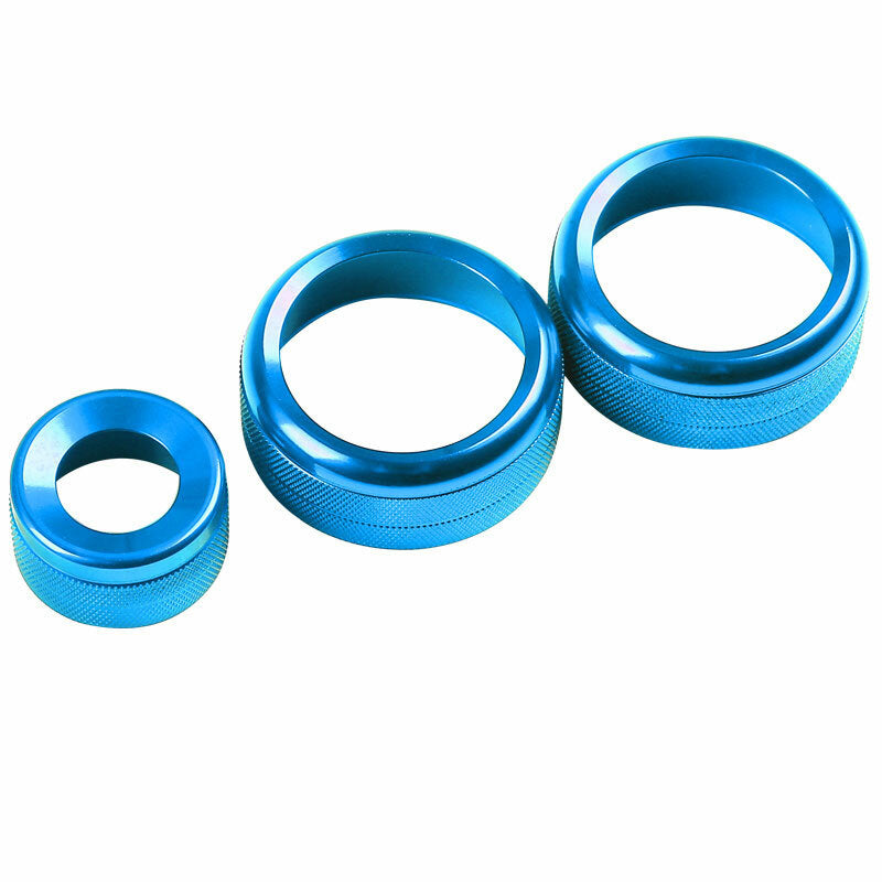 3PCS Blue Aluminum Car Volume Switch Button Ring for BMW 3 4 Series GT 2013-2019