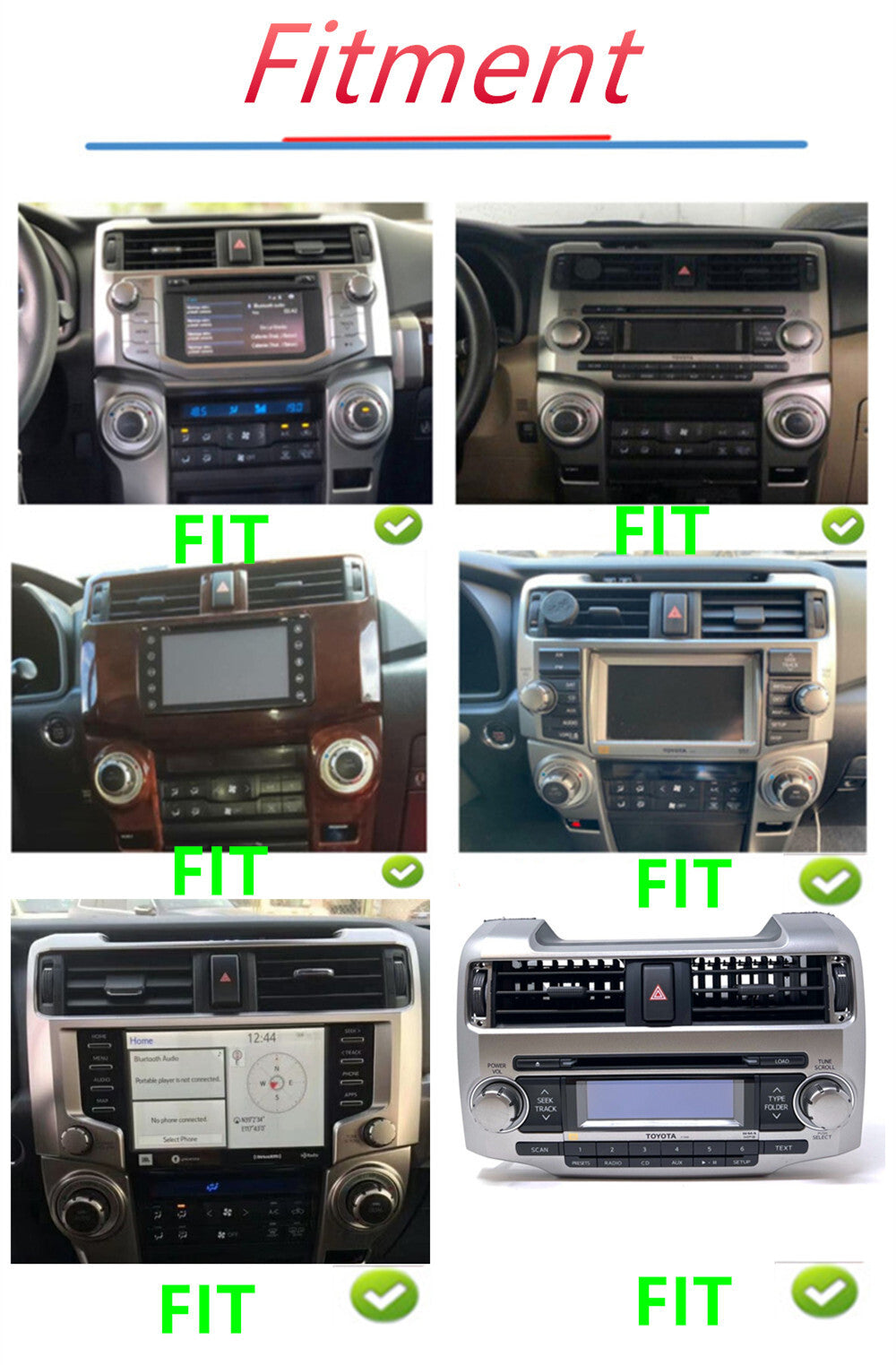 Fit for Toyota 4Runner 2010-2023 Android 13 Car Stereo Radio GPS WIFI FM Camera