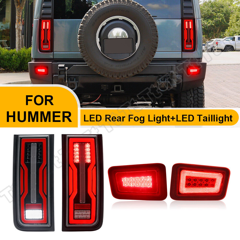 Applicable to 2005-2009 for Hummer H2 SUVs: Rear LED taillights, turn signals, and reverse brake lights.