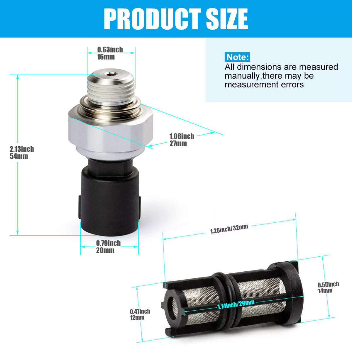 Oil Pressure Sensor With Filter for Chevrolet Silverado 2009-17 917-143 12673134