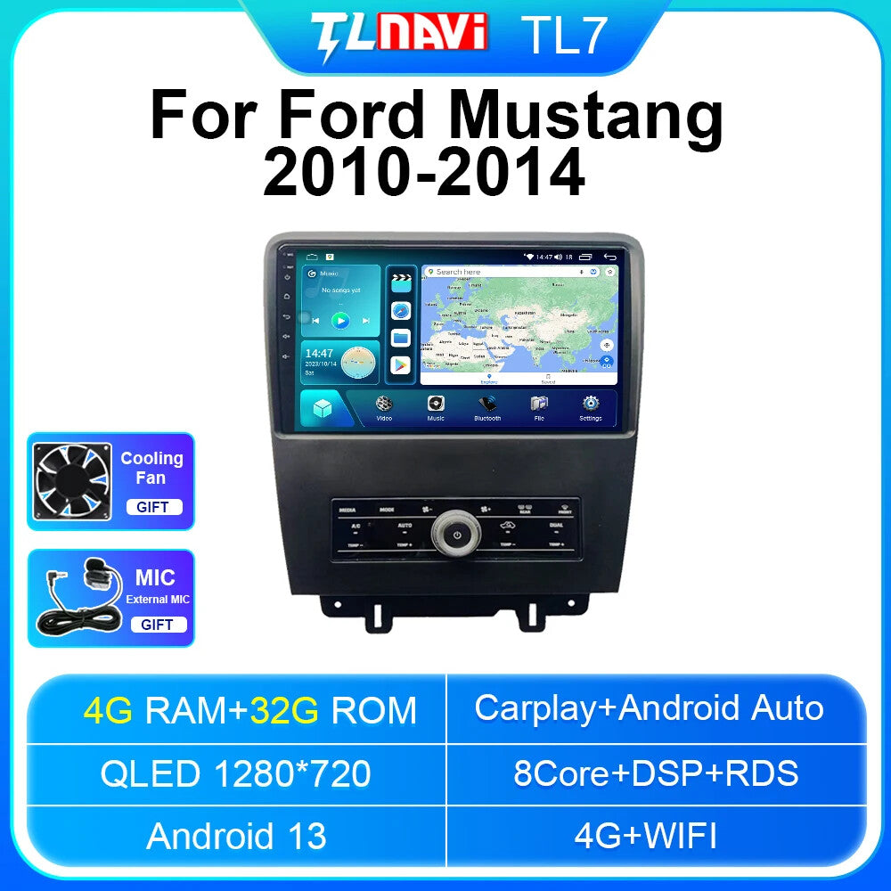 for Ford for Mustang 2010-2014 Car Radio Multimedia Stereo Player GPS Android Screen