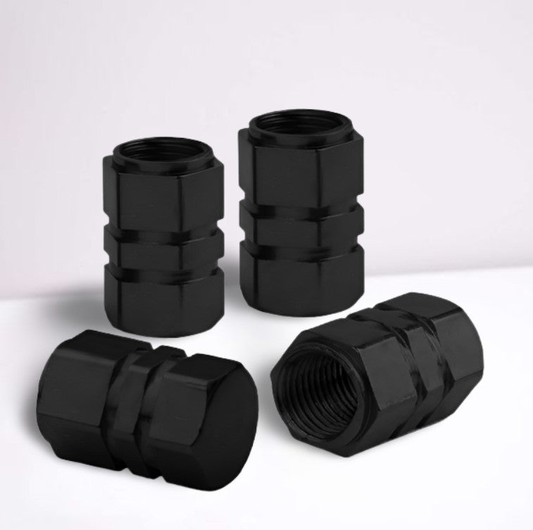 4-Piece Black 17mm Car Tire Valve Cover Stem Cover Air Valve Dust Cover Suitable for Mini