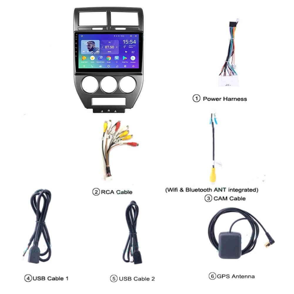 10.1in Android Radio for Jeep Compass 1 MK Patriot 07-09 Multimedia GPS Navigati