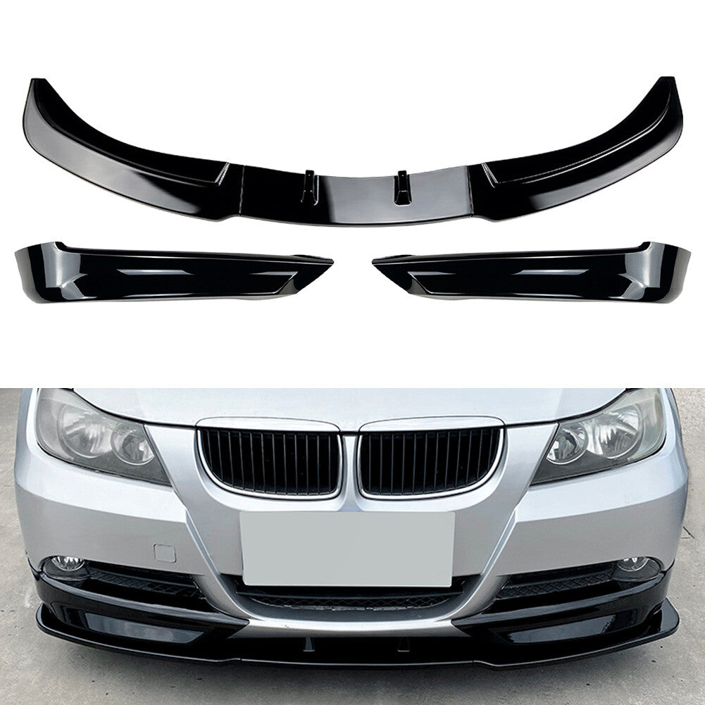 Front Bumper Spoiler Lip+Side Splitter Cover Trim FIT for BMW 3 Series E90 E91 320i