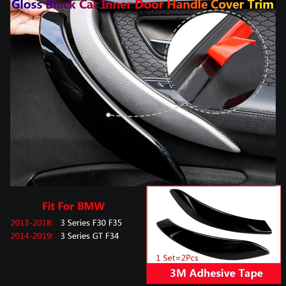 2x Gloss Black for BMW 3 Series F30 F34 Car Inner Door Handle Sleeve Cover Trims