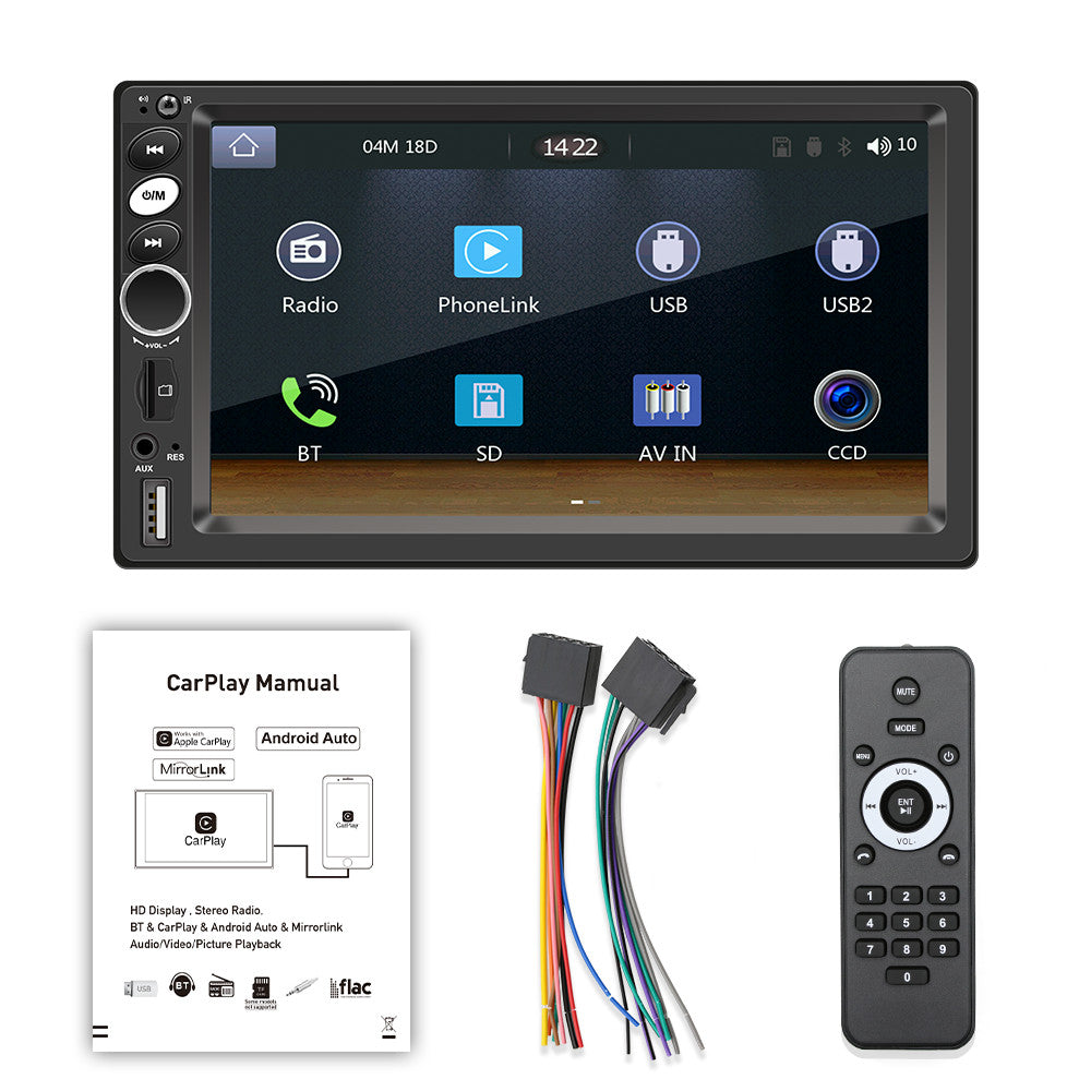 7in Touch Screen Car Stereo Radio Bluetooth For Apple Carplay Android Auto AUX
