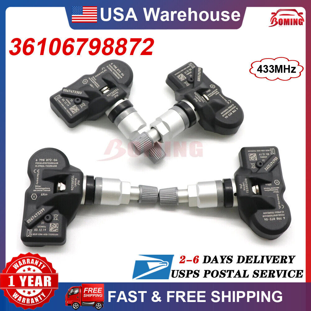 New 4pcs TPMS 6798872 TIRE PRESSURE SENSOR for BMW 2 3 4 5 6 7 Series X1 Z4 for Mini