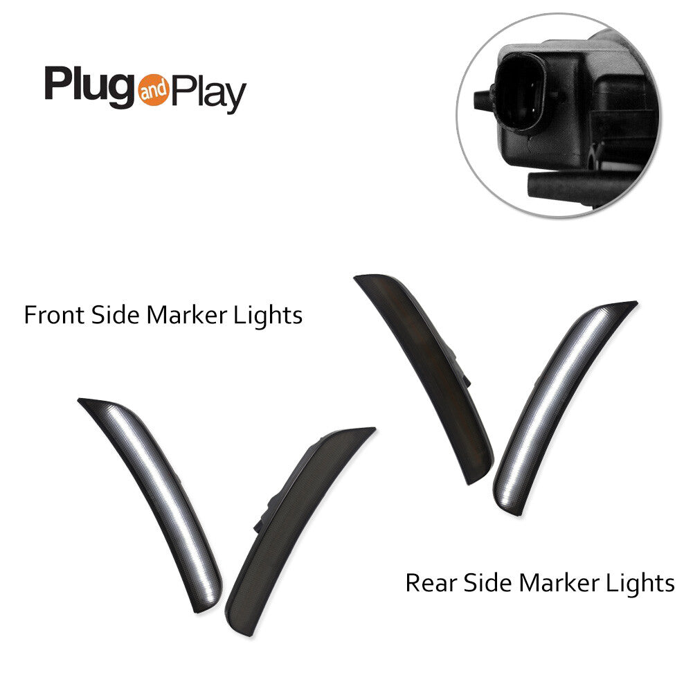 Suitable for 2015-23 for Chrysler 300 300C 300S White LED Side Marker Lights Front and Rear Kit