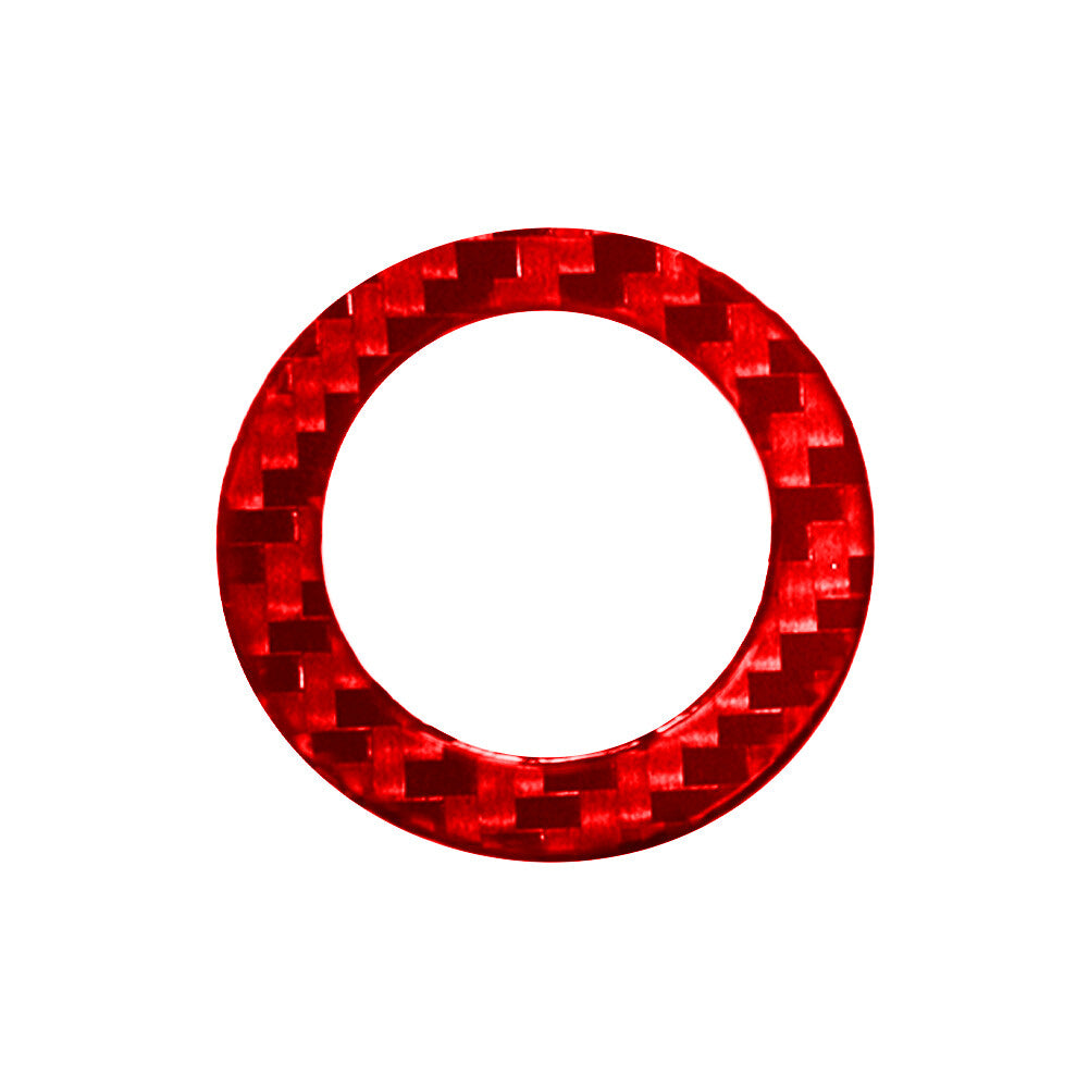 Red Carbon Fiber Ignition Button Circle Cover Trim for Toyota Hilux 2015-2021