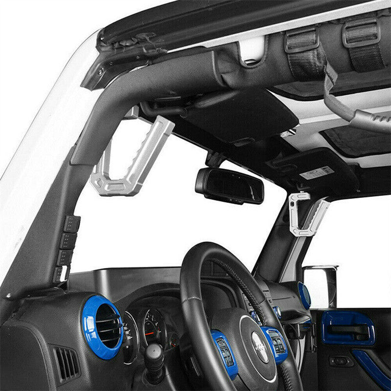 Aluminum Front Grab Handles for 2007-2018 for Jeep for Wrangler JK Grab Bar Silver