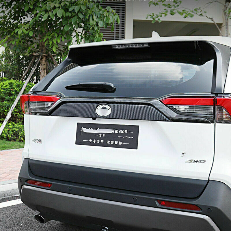 for Toyota RAV4 2019-24 Carbon fiber Rear Trunk Tailgate Lid Molding trim Strip