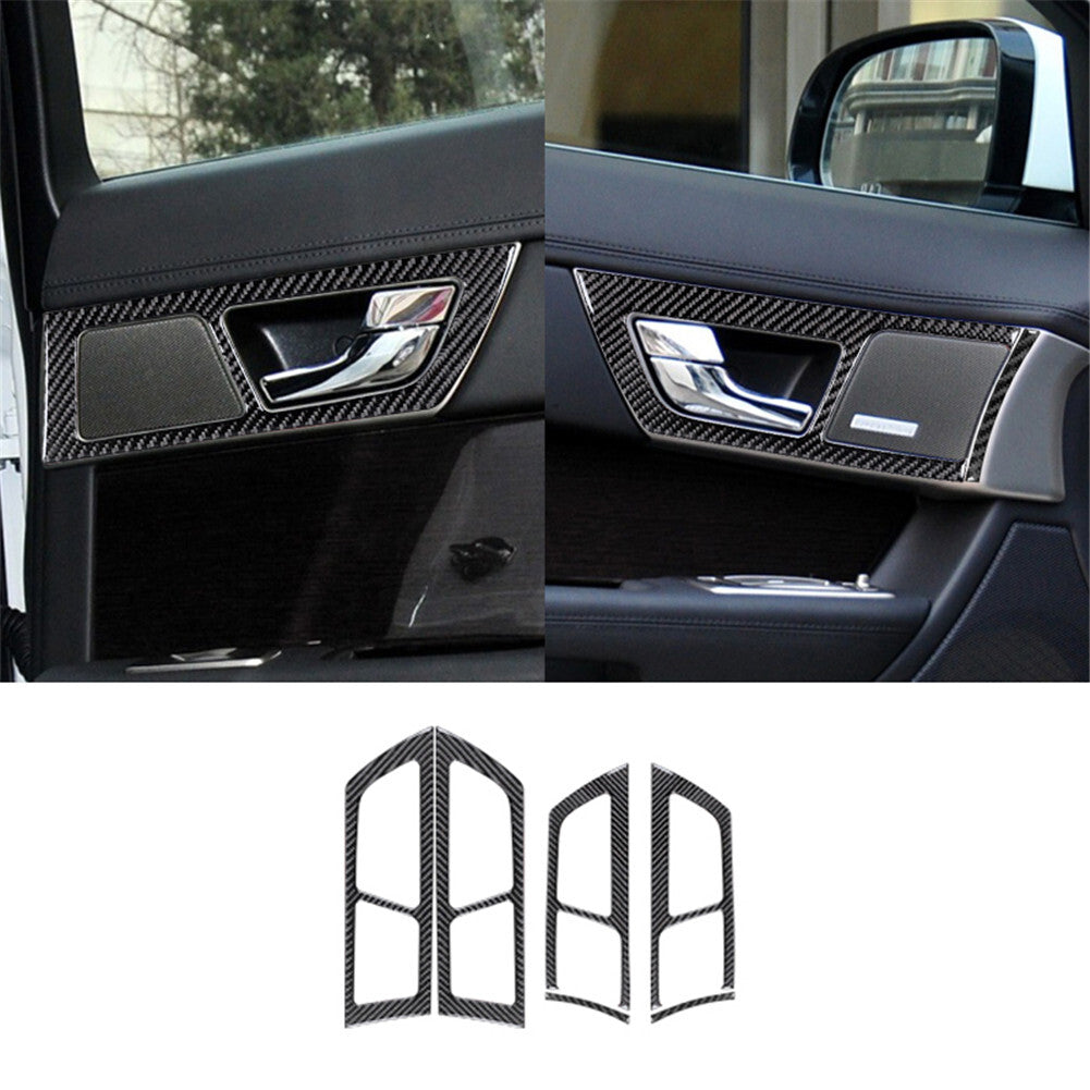 6Pcs Door Handle Frame Panel Trim Cover Carbon Fiber for Jaguar XF 2009-2011