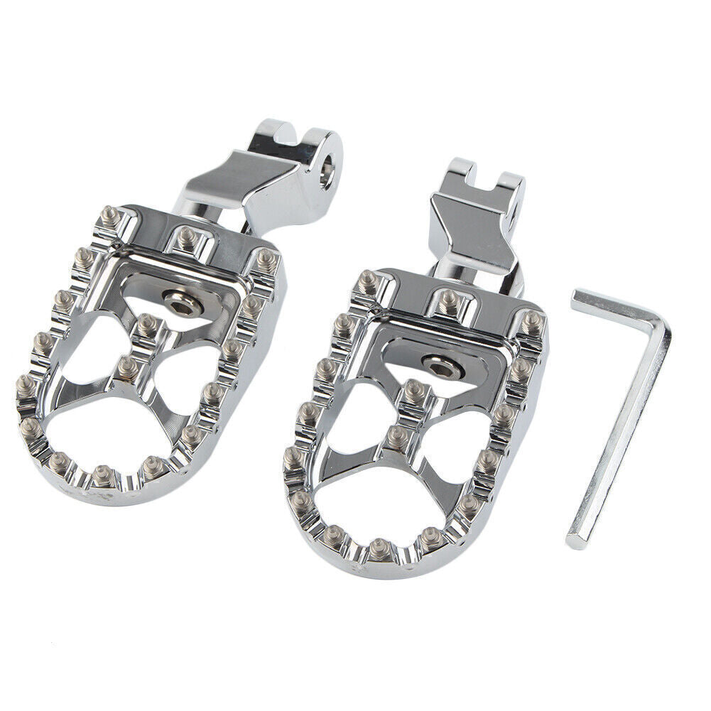 Chrome Wide Front Foot Pegs Footrests for T100 T900 2001-15 Thruxton 1200 04-15