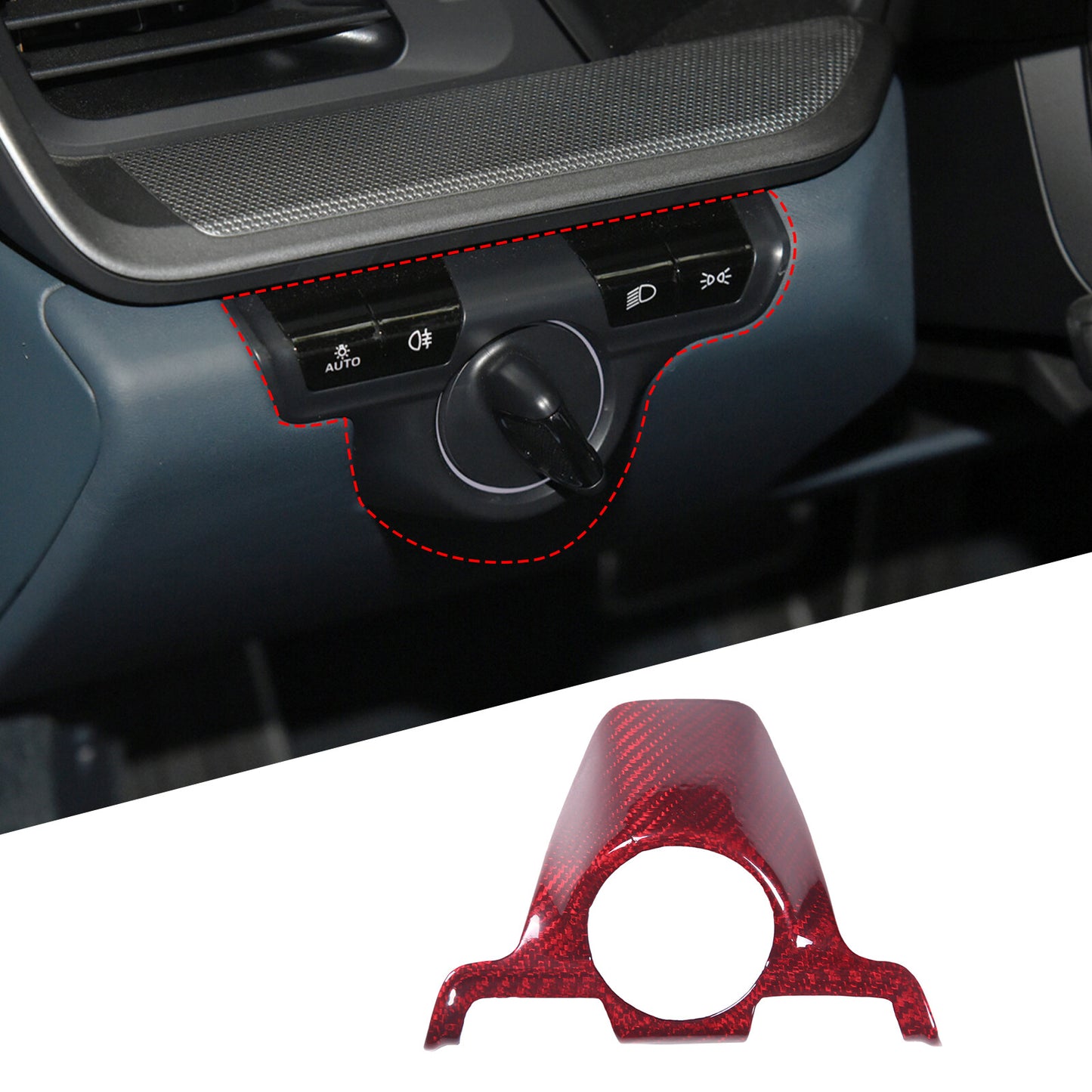 Red carbon fiber headlight trim is suitable for Porsche for 911 992 2019-22