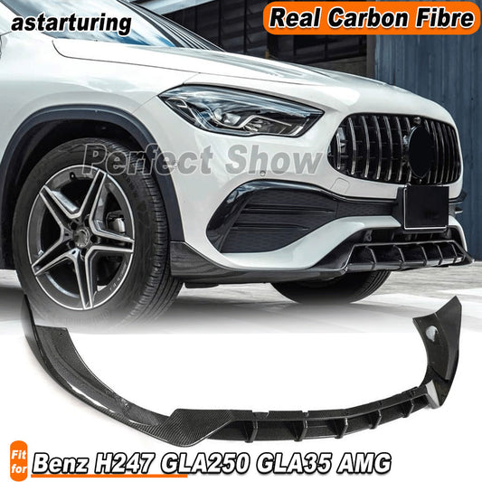 for Benz H247 GLA250 GLA35 AMG 2020UP Real Carbon Fiber Front Bumper Lip Spoiler