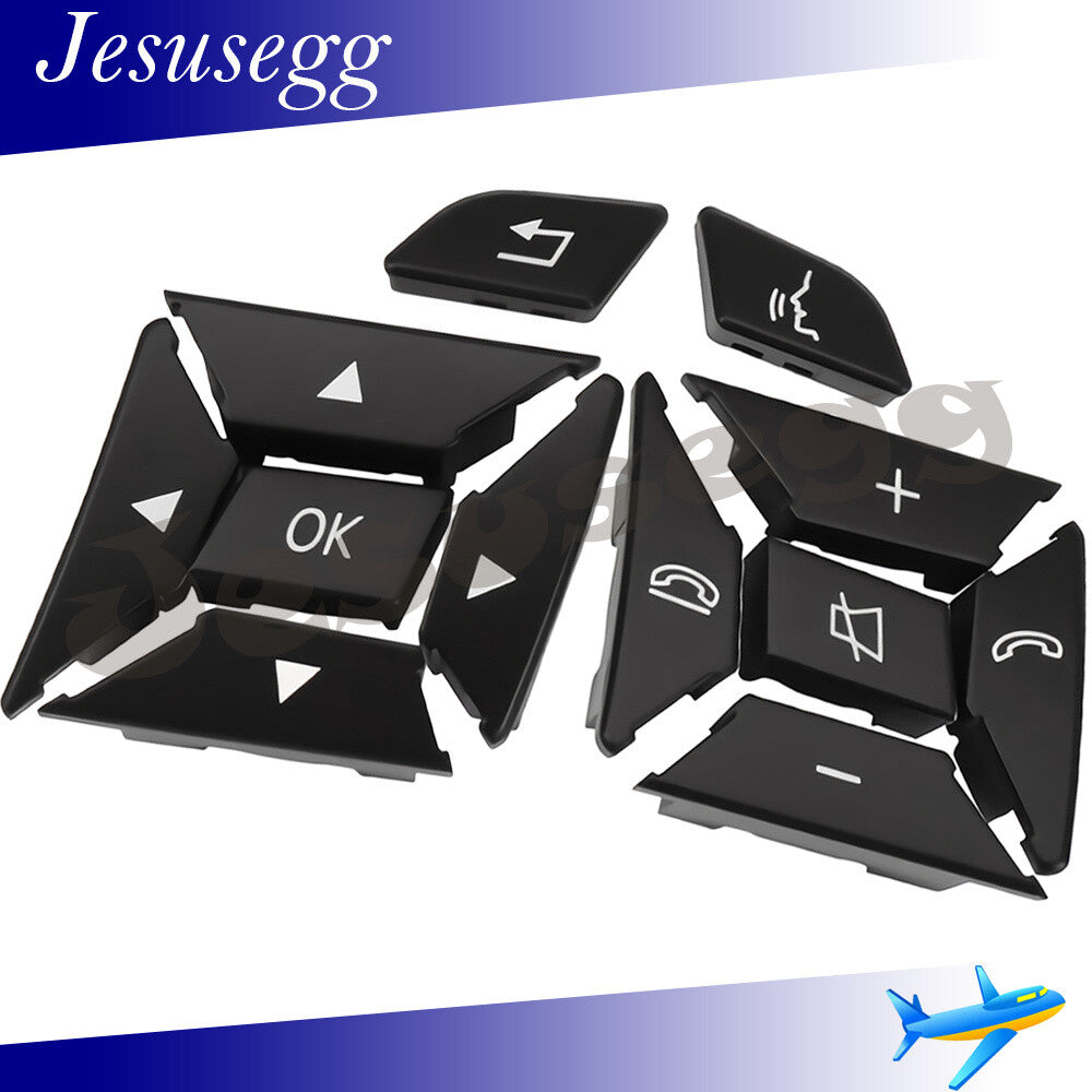 LHRH Steering Wheel Control Menu Switch Button Cover for Mercedes C Class Black