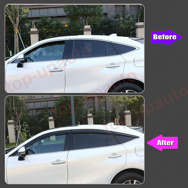 for Toyota Venza 2021-23 Black Window Vent Visor Sun Rain Deflector Guard Cover