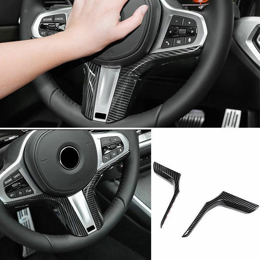 Fit for BMW 3-Series G20 2019-2021 Carbon Fiber Steering Wheel Strip Cover Trim