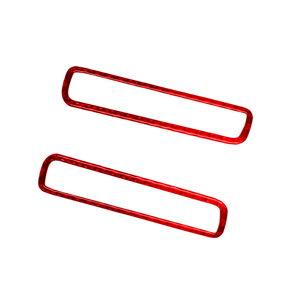 2X Red Carbon Fiber Vent Outlet Trim for Volkswagen for Passat 2006-11